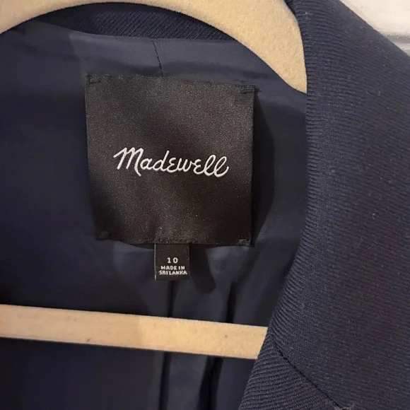 Madewell Navy Alston Blazer SZ 10 - Picture 4 of 8